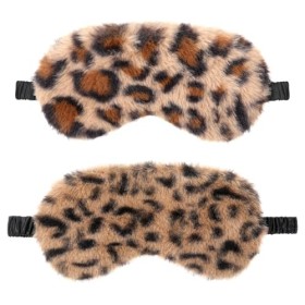Lot De 2 Masques pour Les Yeux En Peluche Doux pour Dormir Avec Bandeau Confortable En Fausse Fourrure Masque De Sommeil En S