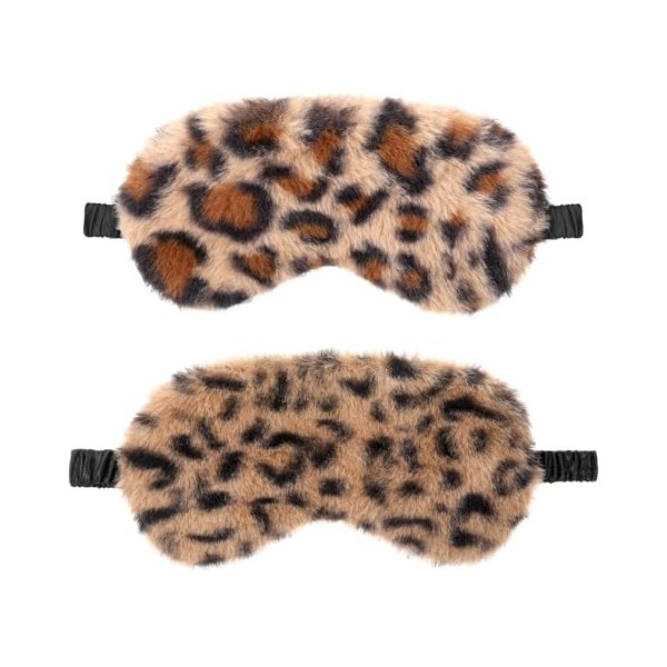 Lot De 2 Masques pour Les Yeux En Peluche Doux pour Dormir Avec Bandeau Confortable En Fausse Fourrure Masque De Sommeil En S