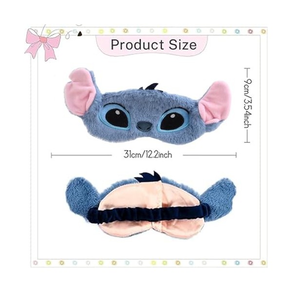 Krilucly Masques De Sommeil En Peluche, Masque De Sommeil Mignon, Bandeau pour Les Yeux En Peluche De Dessin Animé Amusant, B