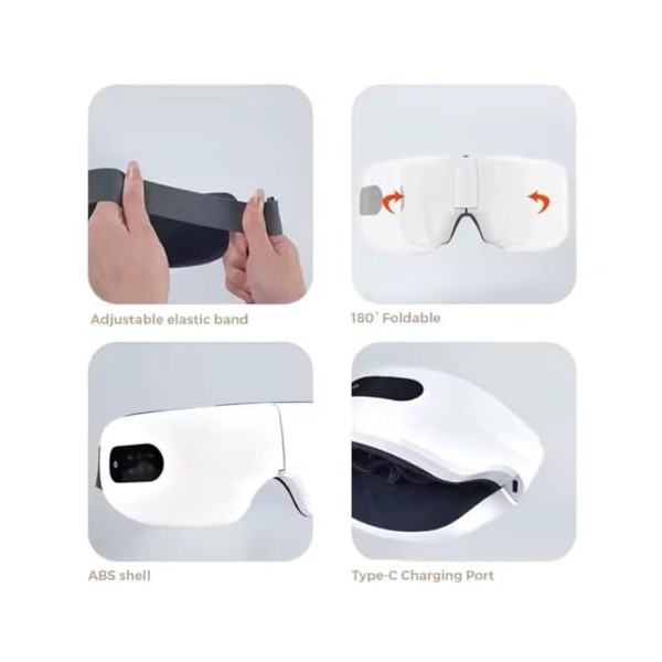 Masque masseur Oculaire Chauffant Smart Eye de la marque Apex Way, Masseur pour les Yeux réduit la fatigiue oculaire - sommei
