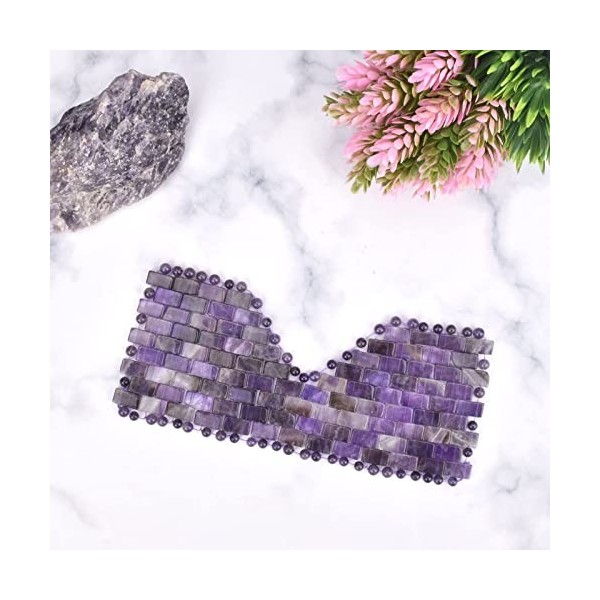 ideayard Masque pour les yeux en jade améthyste - 100 % naturel - Masque de sommeil - Pierre de jade - Anti-âge - Pour thérap