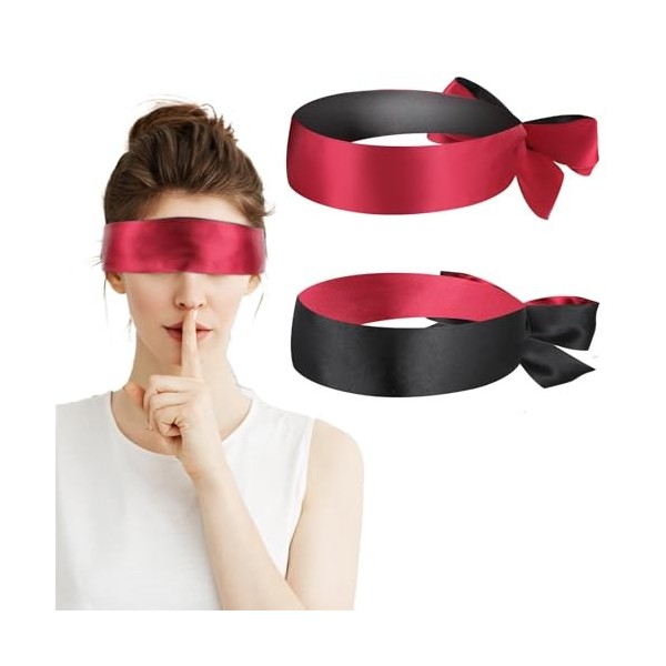 1 masque de sommeil en satin de 120 cm, masque de sommeil en satin doux, confortable et réglable, pour voyage, sieste, médita