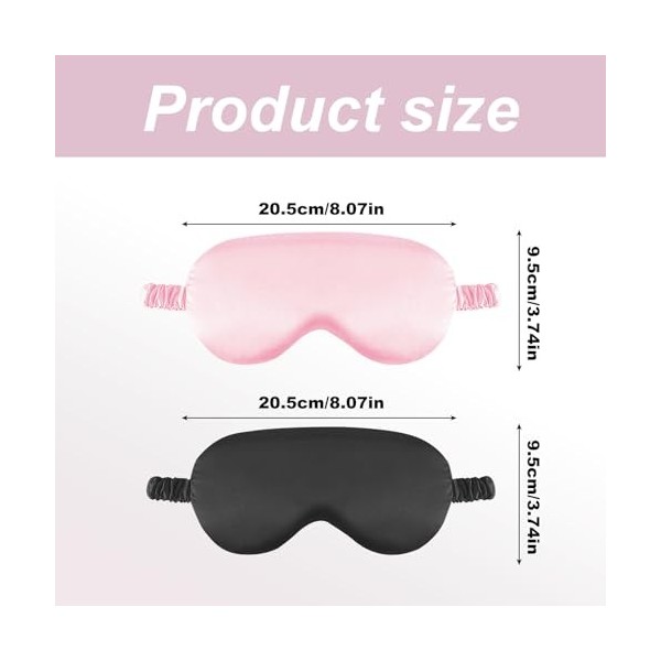 UILYNIU 6 Pièces Masque de Sommeil, Masque de Nuit Soie, Masque de Nuit, avec sangle réglable, Voyage Léger Cache-Oeil, Masqu