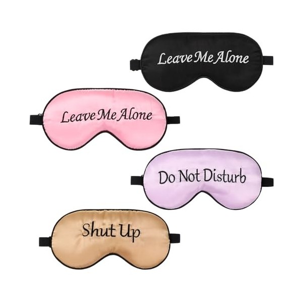 Gjinxi Lot de 4 masques de sommeil masque pour les yeux lunettes de sommeil bloquant la lumière masque de sommeil respirant m