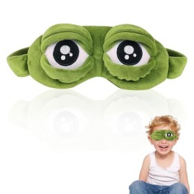 Peluche caricature grenouille Eyeshade Masque de sommeil amusant pour adulte Caricature Grenouille Masque 3D en peluche douce