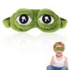 Peluche caricature grenouille Eyeshade Masque de sommeil amusant pour adulte Caricature Grenouille Masque 3D en peluche douce