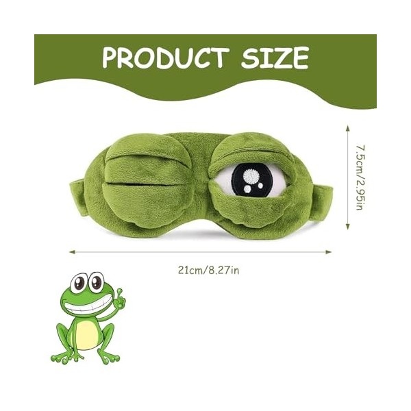 Peluche caricature grenouille Eyeshade Masque de sommeil amusant pour adulte Caricature Grenouille Masque 3D en peluche douce