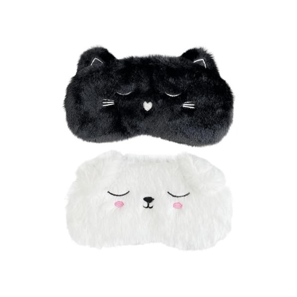 Lot De 2 Masques Pour Les Yeux En Forme DAnimal, Masques Pour Les Yeux En Peluche Mignons, Masques Pour Les Yeux Créatifs De