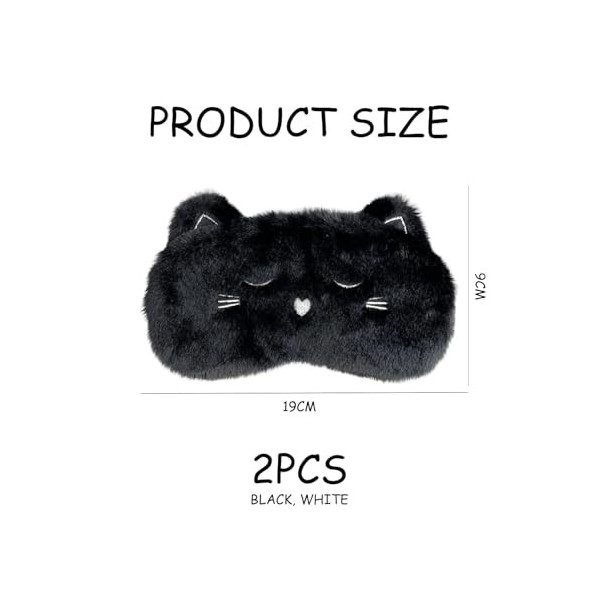 Lot De 2 Masques Pour Les Yeux En Forme DAnimal, Masques Pour Les Yeux En Peluche Mignons, Masques Pour Les Yeux Créatifs De