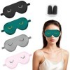 ZYNERY Lot de 4 masques de sommeil en soie simulée, super doux, avec 2 paires de bouchons doreilles, pour enfants, filles, f