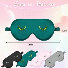 ZYNERY Lot de 4 masques de sommeil en soie simulée, super doux, avec 2 paires de bouchons doreilles, pour enfants, filles, f