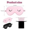 Lot De 2 Masques De Sommeil En Soie,avec Sangle Réglable,Masque de Sommeil Confortable,Avec Sac de Rangement,Bloque la Lumièr