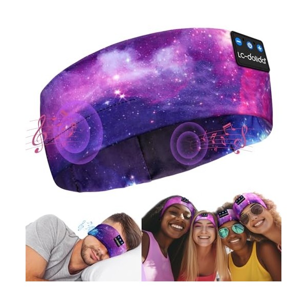 LC-dolida Casque de sommeil Bluetooth 5.4 - Bandeau de sommeil - Masque de sommeil - Casque de sport - Bandeau pour le sport,
