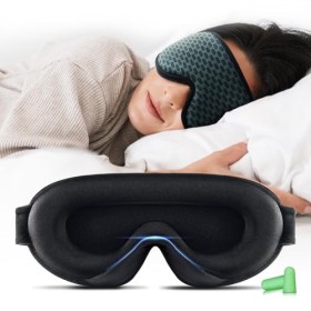 Aosun Masque de sommeil pour homme et femme - Spécialement conçu pour les personnes dormant sur le côté - Bande élastique opt