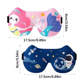 SacJkt Masques de Sommeil, Lot de 2 Masques de Sommeil 3D pour Enfants, Masque de Sommeil Doux avec Sangle RéGlable, Masque p