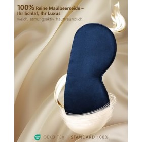 Aosun Masque de sommeil en soie pour les personnes dormant sur le côté, 22 mommes, 100 % pure soie de mûrier biologique, pour