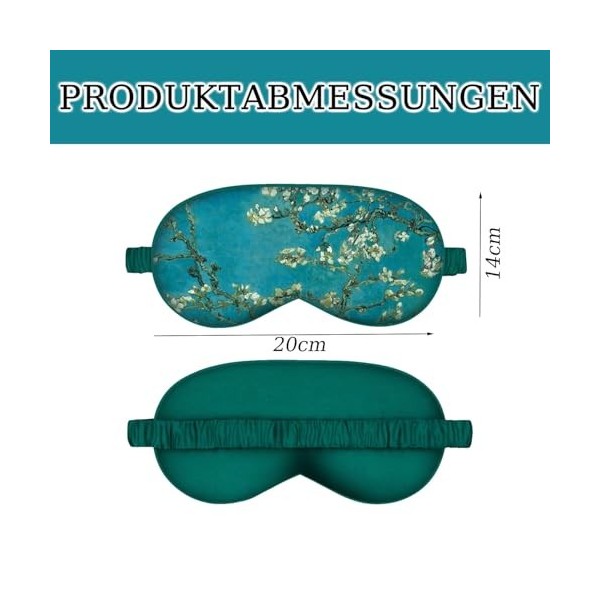 Masque de sommeil réglable pour femme - Avec bandes réglables - Confortable et super doux - Aide au sommeil ultime - Vert flo