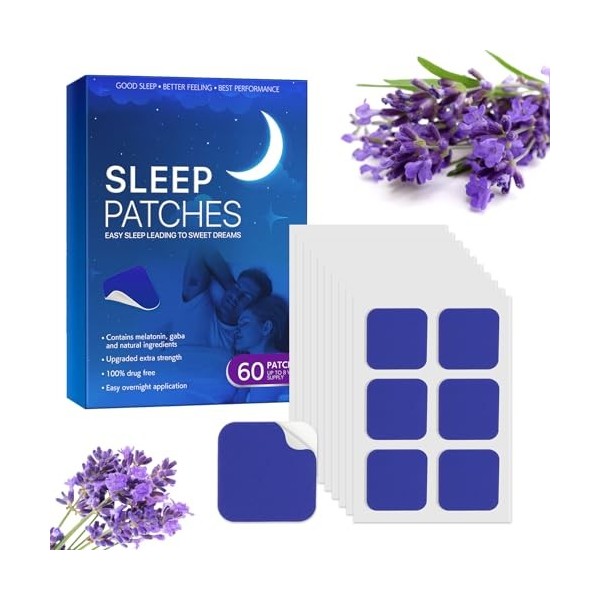 Lot de 60 patchs pour dormir, patchs de sommeil profonds pour adultes, patchs de sommeil pour favoriser un sommeil de qualité