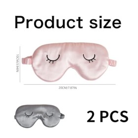 Lot de 2 masques de sommeil en soie pour adultes et enfants - Masque de sommeil confortable - Bloque la lumière