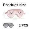 Lot de 2 masques de sommeil en soie pour adultes et enfants - Masque de sommeil confortable - Bloque la lumière