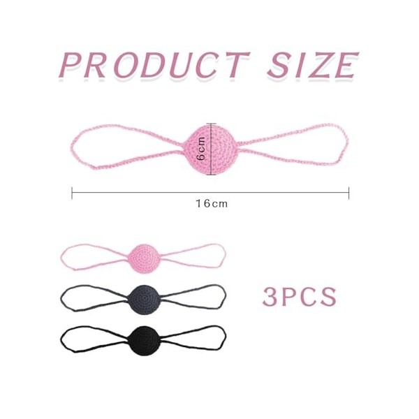 FDGGT 3 Couvre-Nez Tricotés, Couvre-Nez En Laine Au Crochet, Couvre-Nez Chauds Et Respirants, Bijoux De Nez, Unisexe, Décorat