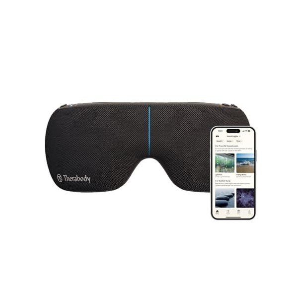 Therabody SmartGoggles 2.0 Masque Chauffant Pour Les Yeux, Masque De Sommeil Occultant & Massage Des Tempes Pour Relaxation P
