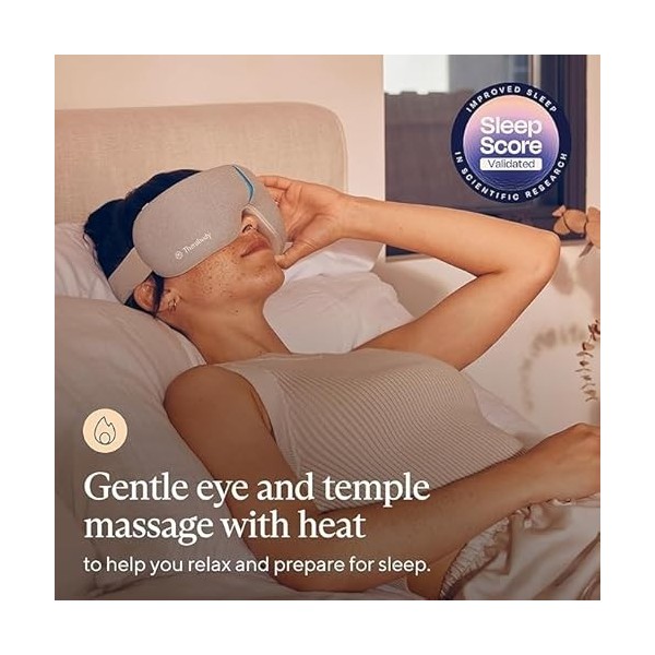 SmartGoggles par Therabody, masseur oculaire chauffant biométrique, masque de vibration Bluetooth, 3 modes personnalisés pour