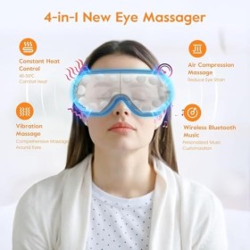GOBOK Masseur des yeux, masseur intelligent pour les yeux avec chaleur, masque chauffant amélioré avec musique Bluetooth, app