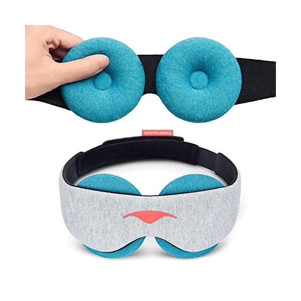 Masque de Sommeil Manta Cool - Masque Rafraîchissant et Occultant, Billes Rafraîchissantes Pour les Maux de Tête, Migraine, A