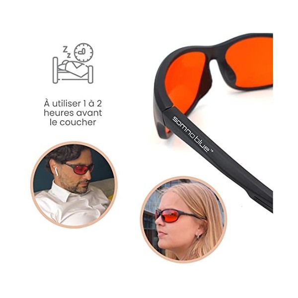 Somnoblue La nouvelle génération de lunettes anti-lumière bleue - lunettes de sommeil orange – Un sommeil plus efficace - amé