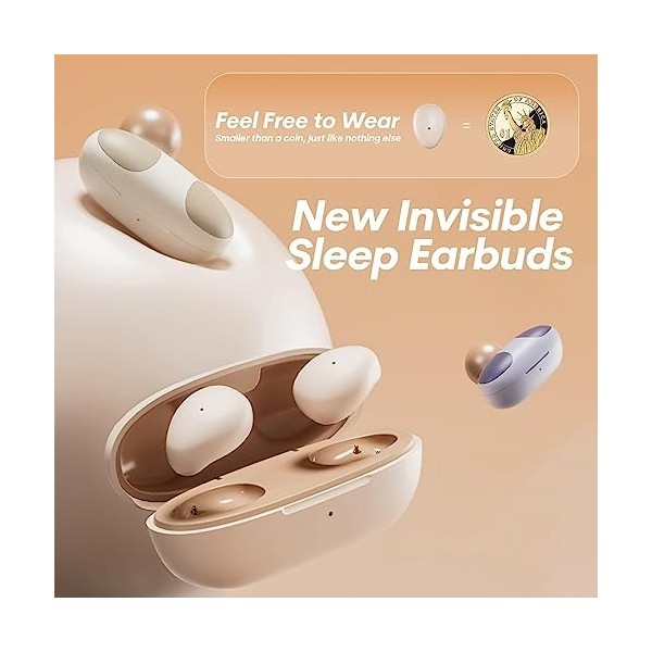 Mini écouteurs invisibles Bluetooth intra-auriculaires sans fil pour dormir dans les oreilles - Écouteurs pour les petites or