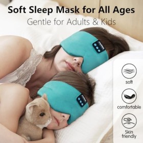 Casque de sommeil en soie avec bandeau Bluetooth pour le sommeil et les voyages, masque de sommeil réglable avec écouteurs Bl