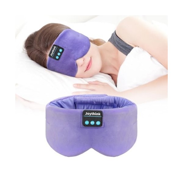 Joythink Bluetooth Écouteurs de Sommeil Masque de Sommeil soie sans Fil Casque Aides au Sommeil Couvre-yeux Bandeau de Sommei
