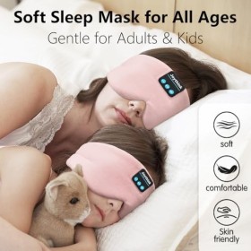 Casque de sommeil Bluetooth Masque de sommeil Bandeau en soie Écouteurs Bluetooth Masque pour les yeux pour dormir sur le côt