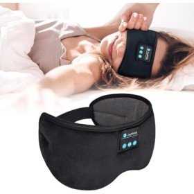 Casque de sommeil Bluetooth sans fil - Masque de sommeil pour les personnes dormant sur le côté - Velcro réglable - Haut-parl