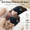 Joythink Casque de sommeil Bluetooth sans fil - Musique - Masque pour les yeux - Bandeau pour dormir sur le côté - Masque de 