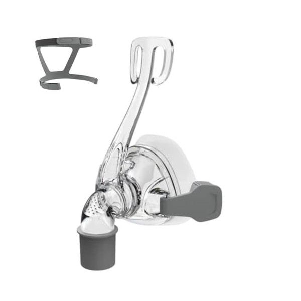 Gbbazu Masque nasal universel en silicone - Assembly comparable - Masque de rechange avec couvre-chef, cadre et coussin nasal