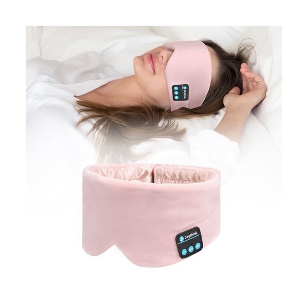 Casque de sommeil en soie Bluetooth Masque de sommeil réglable sans fil Bluetooth 5.3 Masque pour les yeux de sommeil, voyage