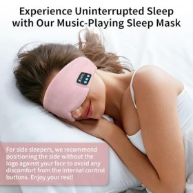 Casque de sommeil en soie Bluetooth Masque de sommeil réglable sans fil Bluetooth 5.3 Masque pour les yeux de sommeil, voyage
