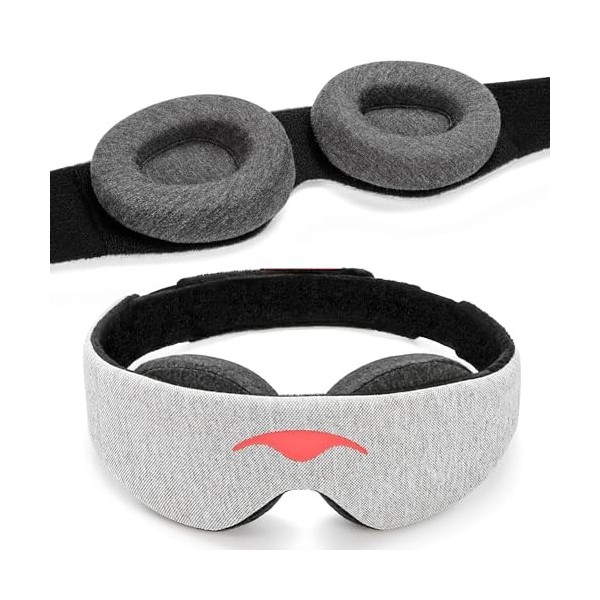 Masque de Sommeil Manta Sleep - Masque pour les Yeux 100% Blackout - Aucune Pression Oculaire - Coupe Ajustable pour les Yeux