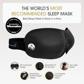 Nidra - Masque de sommeil luxe breveté Avec forme profilée et sangle tête réglable Parfait pour dormir sur le côté, bloquer l