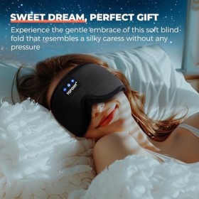TOPOINT Casque de sommeil Bluetooth avec écouteurs, masque pour les yeux sans fil 3D amélioré avec écouteurs Bluetooth, casqu