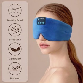 Bluetooth Écouteurs de Sommeil Masque de Sommeil soie sans Fil Casque Aides au Sommeil Couvre-yeux Bandeau de Sommeil Léger G