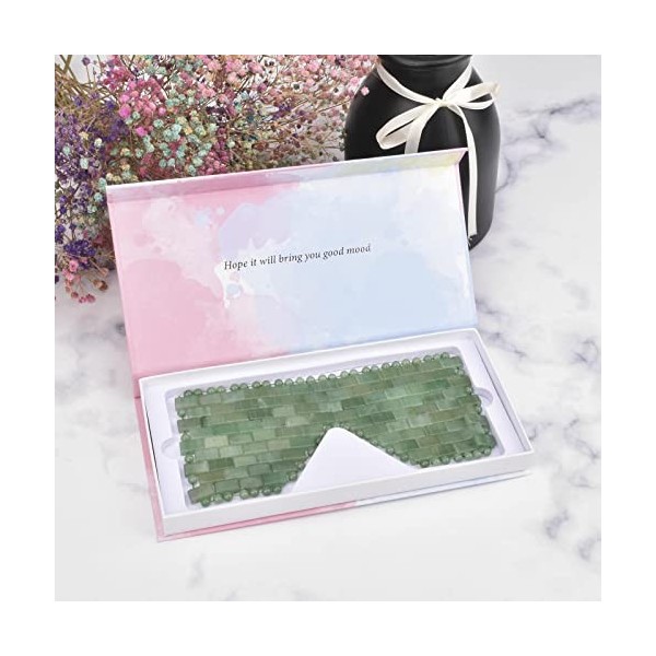 ideayard Masque pour les yeux en jade, masque anti-âge pour les yeux, thérapie de refroidissement, masque de sommeil de quali