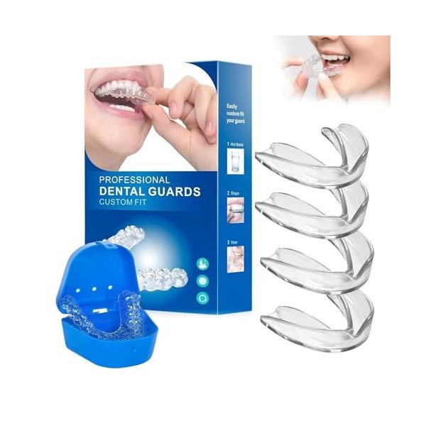 Lot de 4 gouttières anti-ronflement pour la nuit, utilisées pour réduire le grincement de lattelle dentaire, attelle de mors