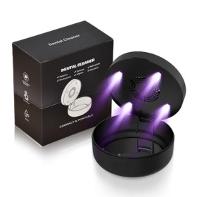 Binlingdaily Boîtier de retenue UV avec ventilateur et miroir - Boîtier dentaire compact pour aligneurs, protège-dents, protè