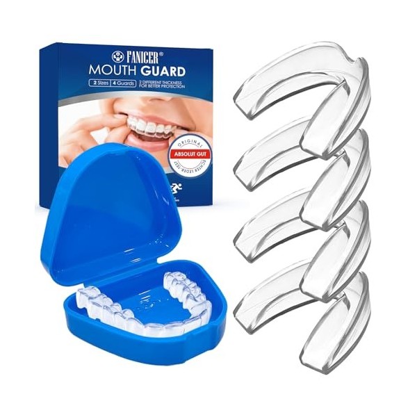 Gouttiere Dentaire Bruxisme, Lot de 4 protège-dents, Protecteurs Buccaux pour Bruxisme, Protecteurs Buccaux, 2 Tailles Anti G