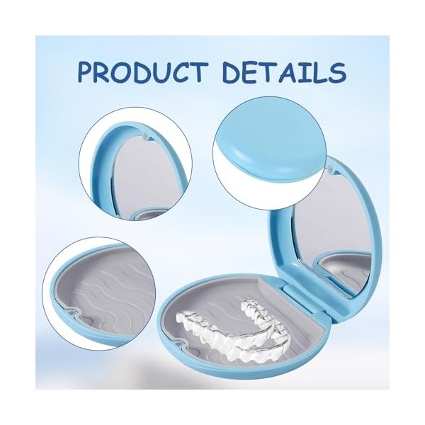 Lot de 2 boîtes pour appareils dentaires, gouttière dentaire, prothèses dentaires, dentiers, dentiers, gouttière dentaire, ne