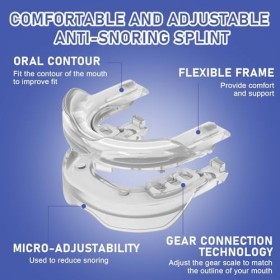 Goutiere Dent Bruxisme Réutilisables,Réduction Ronflement,Gouttière Dentaire Anti Bruxisme,Orthèse anti-ronflement avec un Bo