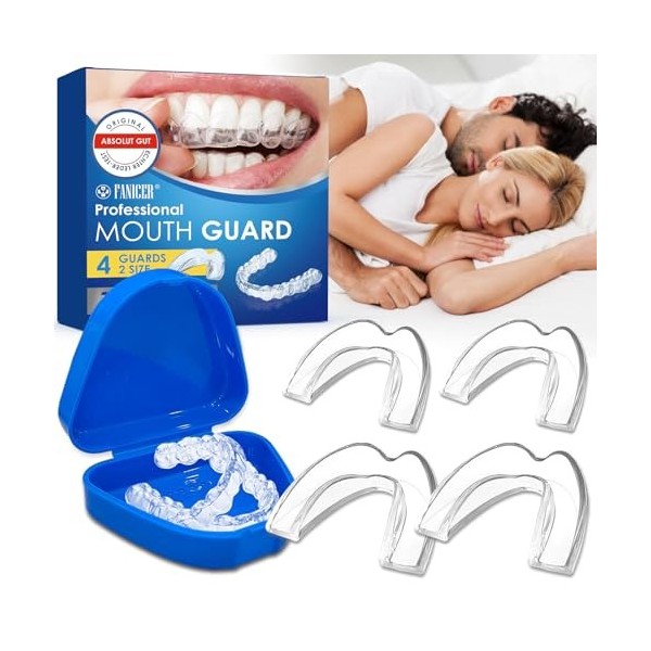 4 Gouttière Anti Ronflement, Guards to Prevent Bruxism, pour dormir contre le bruxisme, bon pour le sommeil, Protege Dent Nui